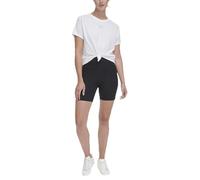 DKNY Maglietta con Logo a Bolle Metall T-Shirt, Bianco, XXS Donna