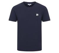DKNY Maglietta da Uomo a Nido d'Ape, in Cotone Ricco, Comoda e Leggera, Scollo Rotondo, Maniche Corte, vestibilità Regolare, Marina Militare, L