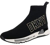 DKNY Nova Sock Sneaker Womens Black/Gold Trainers-UK 3 / EU 35.5