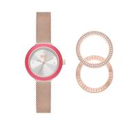 DKNY Orologio da donna Sasha, movimento al quarzo a tre lancette, cassa in acciaio inossidabile oro rosa 29 mm con bracciale in acciaio inossidabile, NY6654SET