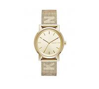 DKNY Orologio Soho da donna, movimento a tre lancette, cassa in acciaio inossidabile oro 34 mm con bracciale in acciaio inossidabile, NY2621