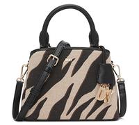 DKNY Paige Small Satchel, Borsa Donna, Nero/Zebra, S