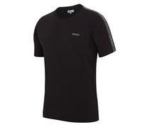 DKNY Penguins, Maglietta da Uomo a Maniche Corte, 100% Cotone, con Striscia Laterale e Scollo Arrotondato, Disponibile in Nero, Bianco o Blu Navy, Nero, XL