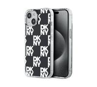 DKNY Quadretti CUSTODIA A LIBRO per Apple iPhone 15 Plus, iPhone 14 Plus, Nero