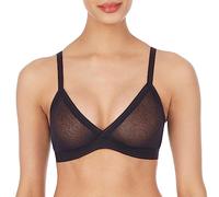 DKNY Sheer Stripe Bralette Reggiseno, Trasparente, Nero, M Donna
