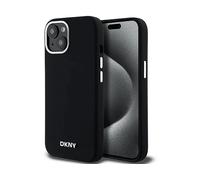 DKNY Silicone liquido logo metallico piccolo MagSafe COVER per Apple Universale, Nero
