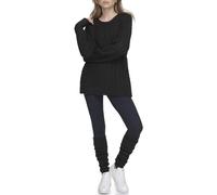 DKNY SPORT Cozy Cable Knit-Felpa, Nero, M Donna