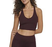 DKNY SPORT Maglietta a Compressione Super Morbida Yoga, Colore: Rosso, XS Donna