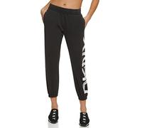 DKNY Sport Women's Crackle Logo Jogger Pantaloni da Tuta, Nero, 46 Donna