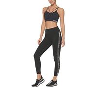 DKNY Sport Women's High Waist 7/8 Lenght Legging W/Flip Logo Taping Leggings, Bianco, 44 Donna