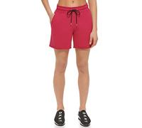 DKNY SPORT Women's Metallic Logo Short Pantaloncini Casual, Black Cherry, Small da Donna