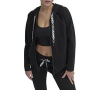 DKNY Two Tone Logo Zip Jacket Felpa con Cappuccio, Nero, XS Donna