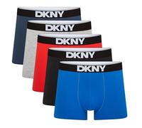DKNY Uomo, Boxers, Nero/Grigio/Rosso/Blu, Confezione da 5, Grande