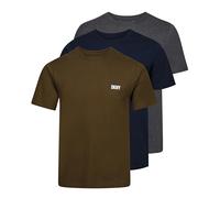 DKNY Uomo, Maglietta Girocollo, Oliva/Grigio Scuro/Blu Marino, Confezione da 3, XL