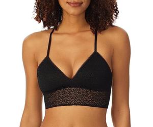DKNY Women's Modern Lace Racerback Longline Bralette, Black, Small