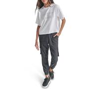 DKNY Women's Rhinestone Logo Cropped Short Sleeves Tee, White, Small Blouse, Bianco, S Donna