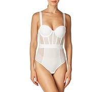 DKNY Women's Sheers Strapless Bodysuit, Dark White, 34C