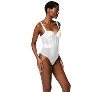 DKNY Women's Sheers Strapless Bodysuit, Dark White, 34D