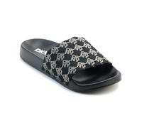 DKNY Zella-Flat Slide, Sandali scorrevoli Donna, Nero Argentato, 40 EU