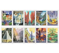 DKORARTE Set di 10 fogli A3 decorativi da parete per quadri decorazione soggiorno moderni, camere da letto, camera, senza cornice, serie e film Il signore degli anelli, lo Hobbit, 41 x 29,7 cm