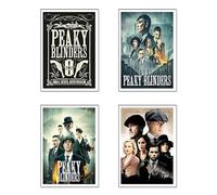 DKORARTE Set di 4 fogli A4 decorativi da parete per quadri decorazione soggiorno moderni, camere da letto, camera, senza cornice, serie e film Peaky Blinders, 29,7 x 21 cm