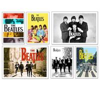 DKORARTE Set di 6 fogli decorativi da parete per quadri decorazione soggiorno moderni, camere da letto, camera, senza cornice, i Beatles, (2 x A3 (41 x 29,7 cm), 4 x A4 (29,7 x 21 cm)