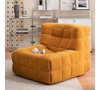 DKPLOE Divano in Velluto A Coste Compresso Leggero E Portatile Salvaspazio Non Richiede Montaggio Adatto A Soggiorni Camere da Letto E Studi(Giallo)