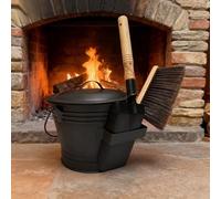 DKPLOE Secchio per Cenere Camino con Coperchio Materiale Metallico Grande capacità con Manico Accessori Camino Legna Resistente alle Alte Temperature