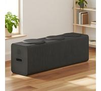 DKPLOE Sgabello Pieghevole in Carta con Cuscino in Pu Design Moderno A Fisarmonica Utilizzabile Come Scarpiera Tavolino O Comodino(Nero,44cm(17.3in))