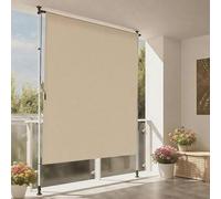 DKPLOE Tende da Sole A Rullo Retrattili per Esterni per Patio Impermeabili Verticali Avvolgibili Manualmente Protezione della Privacy(Beige+White,200cm(78.7in))