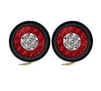 DKPMWD 2pcs 16 Bicolore Bicromato Potassio Per Camion Fanali Posteriori Ad Anello Gomma Rotondi Freno Arresto Indicatori Direzione Fanalino(Red and white)