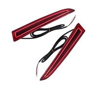 DKPMWD 2PCS Per Camaro Per Traverse Per Cadillac ATS XT5 Rosso Brillante Paraurti Posteriore Riflettore Luci Freno Di Coda Fanalino(Red Lens)