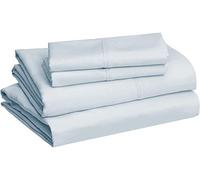 DKS BEDDING 100% cotone egiziano - Set di lenzuola a 600 fili, 100% puro e confortevole cotone a fiocco lungo, set di lenzuola, facile da montare, traspirante e raffreddamento, Queen Light Blue