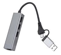 DKSooozs 1 PZ 1000Mbps 3 Porte 3.0 HUB 2 in 1 USB-C a RJ45 Driverless Scheda di Rete Alluminio