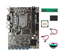 DKSooozs B250C Miner Scheda Madre+G3930 CPU+DDR4 4GB RAM+128G SSD+RGB Fan+Switch + SATA 12XPCIE a USB3.0 GPU Card Slot