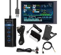 DKSooozs Display LCD IPS da 3,5 pollici per Mini ITX Case TYPE-C Schermo secondario CPU GPU RAM HDD Monitoraggio USB Display-C