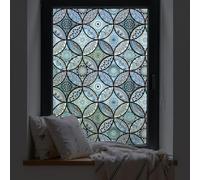 dktie Pellicola per Finestre in Vinile Non Adesiva per Privacy, Vetro Macchiato, Porta Doccia Bagno - Anti UV, 90 x 200 cm