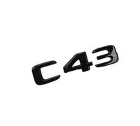 DKTR ABS Cromato Nero C 43 Logo C43 Emblema Lettere Bagagliaio di Un'auto Badge Decal Compatibile for Mercedes Benz C43 AMG W204 W205 Accessori Adesivo (Color : Glossy Black)