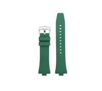 DKWOIS Accessori for orologi in gomma fluorurata nera blu gialla compatibili con Citizen MECHANICAL NJ0150 NJ0151 NJ0155 Cinturino for orologio in gomma(Green-Silver)
