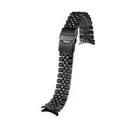 DKWOIS Catena for orologio da uomo in acciaio inossidabile da 20 22 mm compatibile con cinturino for orologio Seiko No. 5 SRPD63K1 SRPB41J1 Green Water Ghost Casio MDV-106(Black-five,20mm)