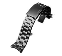DKWOIS Cinturino curvo in acciaio inossidabile compatibile con Casio EFV-540 BEM501/506 EFB-660 BEM-506 ECB900 Bracciale da uomo 20mm 22mm(B black,22mm)