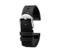 DKWOIS Cinturino da polso in gomma e silicone for orologio da uomo e da donna, 20 mm e 23 mm, compatibile con Cartier Santos 100 W20073X8 W20106X8 W2020008(Black silver pin,23mm)