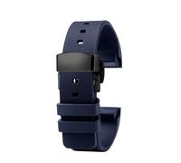 DKWOIS Cinturino da polso in gomma e silicone for orologio da uomo e da donna, 20 mm e 23 mm, compatibile con Cartier Santos 100 W20073X8 W20106X8 W2020008(Blue Black Folding,23mm)