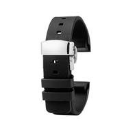DKWOIS Cinturino da polso in gomma e silicone for orologio da uomo e da donna, 20 mm e 23 mm, compatibile con Cartier Santos 100 W20073X8 W20106X8 W2020008(Black silver Folding,20mm)