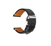DKWOIS Cinturino for orologio a sgancio rapido in pelle conciata al vegetale, cinturino in pelle di mucca da 20 mm a 22 mm(Black ButterflyClasp,19mm)