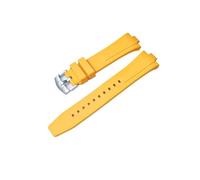 DKWOIS Cinturino for orologio in gomma fluorurata compatibile con la collezione Citizen TSUYOSA NJ0150 NJ0151ME Cinturini for orologi FKM da uomo e da donna Bracciale colorato(Yellow)