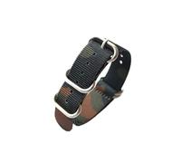 DKWOIS Cinturino for orologio in nylon mimetico, sezione lunga 18 20 22 24 mm, cinturino for orologio da alpinismo mimetico verde blu(Color A Silver buck,24mm)