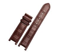 DKWOIS Cinturino for orologio in pelle dentellata 20 * 11mm 22 * 13mm compatibile con GC Guess Passa Lleathe catena for orologio impermeabile uomo donna(Brown no bucke,20x11mm)