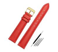 DKWOIS Cinturino for orologio in pelle lucertola moda compatibile con GC YA126.4 Armani AR11067 AR1674 Seagull 719.403LK cinturino for orologio da donna 14 16 18 20MM(Red-gold,16mm)