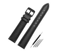DKWOIS Cinturino for orologio in pelle lucertola moda compatibile con GC YA126.4 Armani AR11067 AR1674 Seagull 719.403LK cinturino for orologio da donna 14 16 18 20MM(Black-black,14mm)